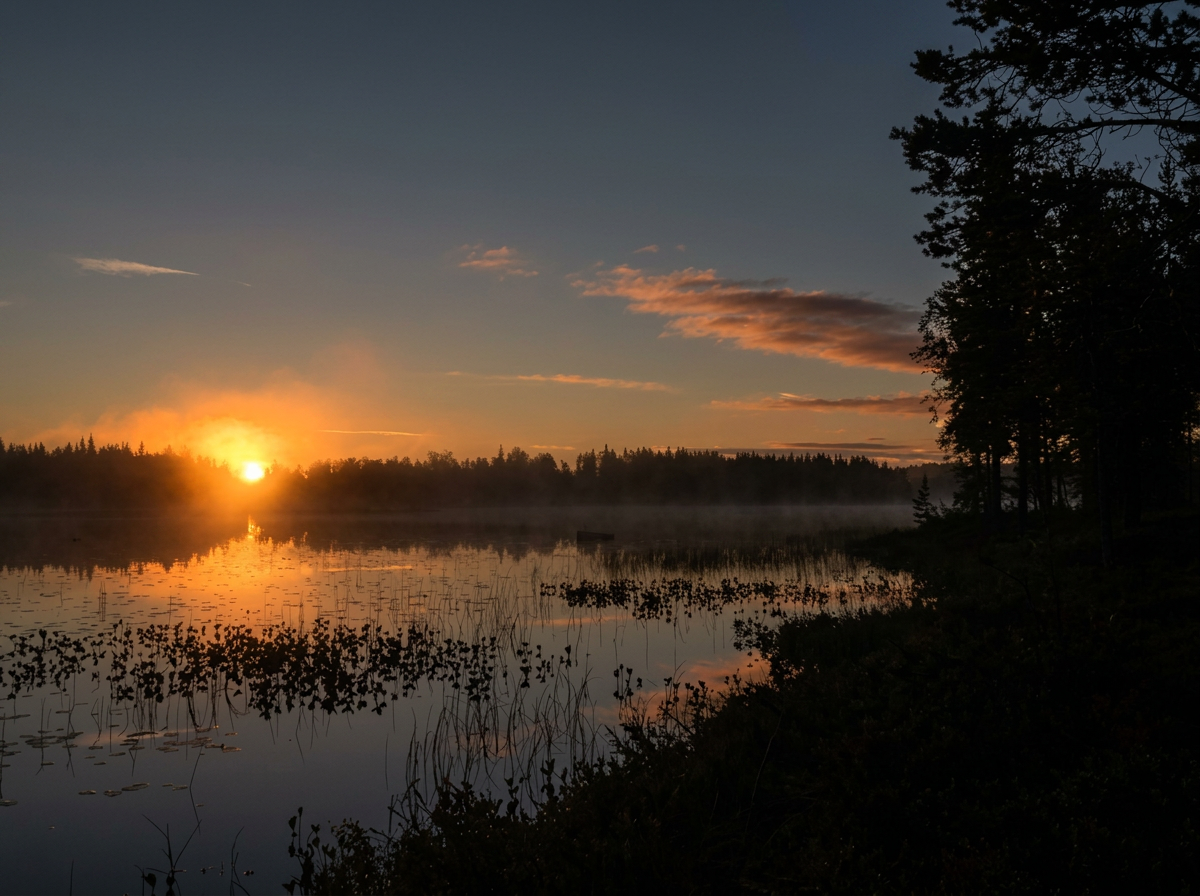 Nordiskt vinterlandskap utanför Boden, Norrbotten